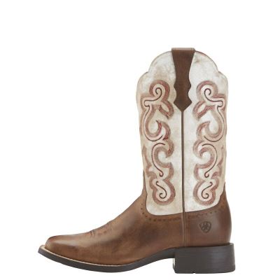 Ariat Quickdraw Kahverengi / Bej Rengi Western Csizma Bayan (32528-418)